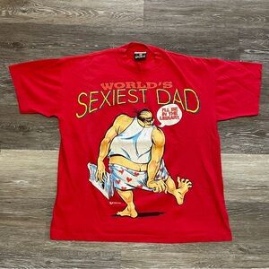 Vintage 1994 Worlds Sexiest Dad T Shirt Humor Fathers Day Mens L Single Stitch
